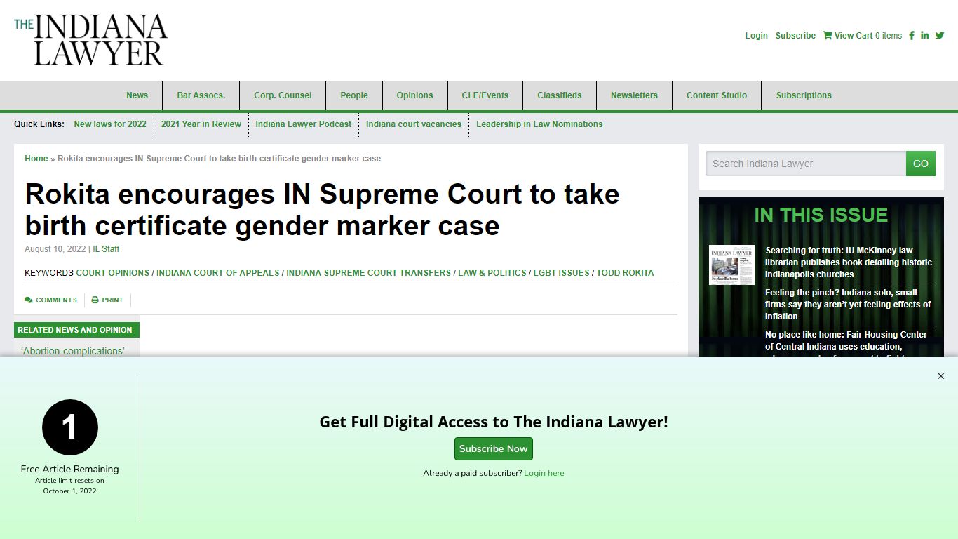 Rokita encourages IN Supreme Court to take birth certificate gender ...